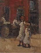 Girls strolling on the street Georges Lemmen